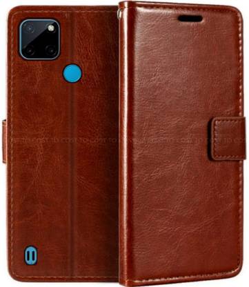 COST TO COST Flip Cover for Realme C21Y Brown Flip Cover, Realme C21y RMX3261, RMX3263