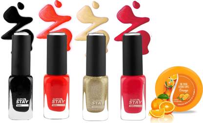 ADJD SUPER STAY LONG LASTING NAIL PAINT WITH NAIL PAINT REMOVER WIPES