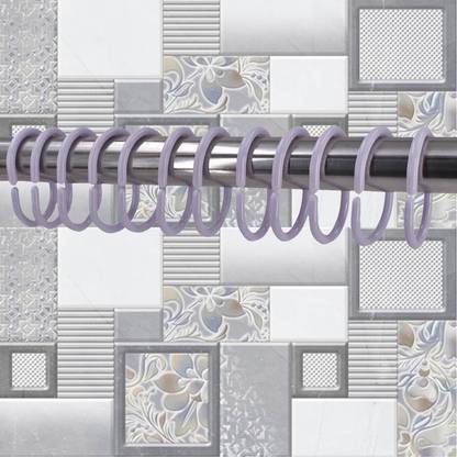 Kookee Shower Curtain Rings, Plastic Rust-proof, Unbreakable, Slides easily on Bath Drape Rod, Curtain Liner, 12 C shape Hooks - (JS160913) Lavender Curtain Ring