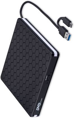 Jihaan High Speed Data Transfer External CD DVD Drive Type-C USB 3.0 Slim Reader External DVD Writer