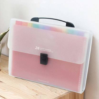 vepson 26 Pockets File Folders, A4-Size Letter Paper Handle Portable File Organizer File Folders