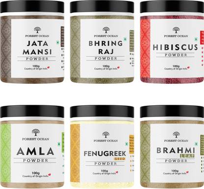 FOREST OCEAN /Amla/Fenugreek/Bhringraj Powder Combo - 100g Each