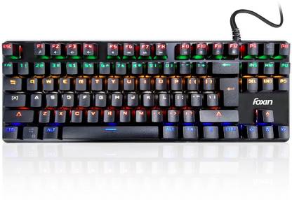 Foxin 1002 RGB Backlit Wired USB Standard Gaming Keyboard Compatible with Desktop, Laptop, Mac