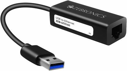 ZEBRONICS Zeb-UTE101 USB to RJ45 Ethernet LAN Adapter, Up to 1000 Mbps Lan Adapter