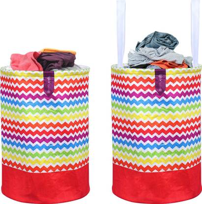 PrettyKrafts 45 L Red Laundry Basket