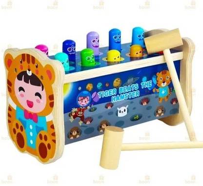 Brainbox Games Wooden Tiger Knocks Hamster