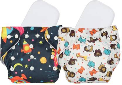 Playalong Free Size Reusable Cloth Diaper With 2 Dry Feel Absorbent Soaker Pad (3M-3Y)