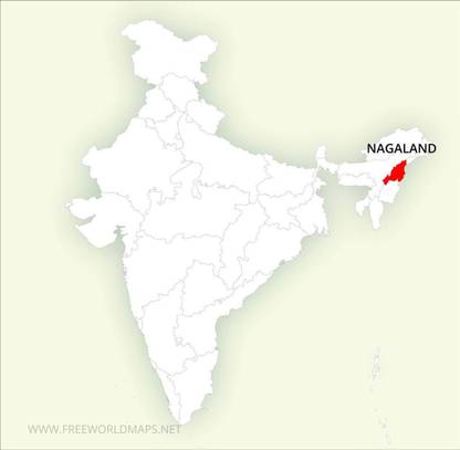 Nagaland Map Photo Paper Print Poster Photographic Paper 12 inch X 18 inch Photographic Paper