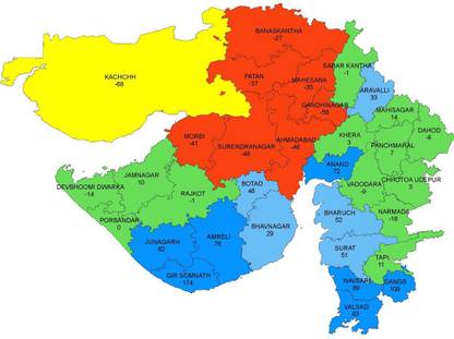 Gujarat Map Photo Paper Print Poster Photographic Paper 12 inch X 18 inch Photographic Paper