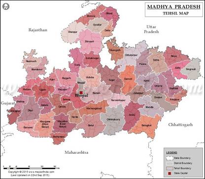 Madhya Pradesh Map Photo Paper Print Poster Photographic Paper 12 inch X 18 inch Photographic Paper