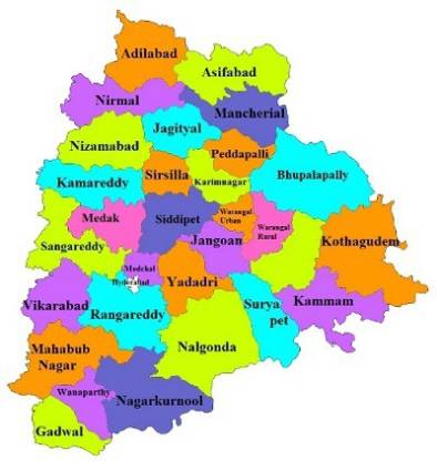 Telangana Map Photo Paper Print Poster Photographic Paper 12Inch X 18 ...