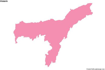Assam Map Photo Paper Print Poster Photographic Paper 12 inch X 18 inch Photographic Paper