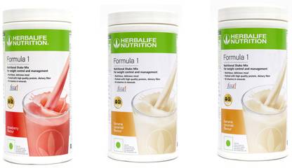 Herbalife Nutrition FORMULA 1SHAKE STRAWBERRY & BANANA &BANANA 3 PIECESI Protein Shake