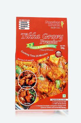Amashaa Masala Eat for Live... Tikka Gravy Premix| Pack of 2 | 50 Gram Each | Ready to Cook