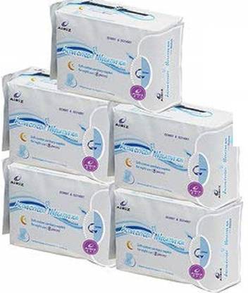 AIRIZ RELEX SOFT COTTEN SANITARY NAPKIN FOR NIGHT USE (40 PCS) PACK OF 5 Sanitary Pad