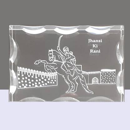 KYR Crystal Crystal Personalised 3D Photo Laser Engraved Crystal Cube Rectangle shape Gift Decorative Showpiece  -  11 cm