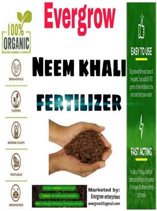 EVERGROW Natural Neem Khali organic fertilizer (2 Kg Pack) Fertilizer, Pesticide