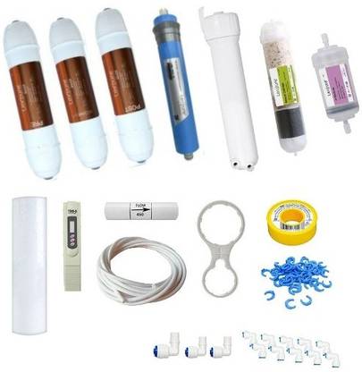 Lexpure Complete RO Service Kit with 100 GPD Membrane S SERIES & Filters Tap Mount Water Filter