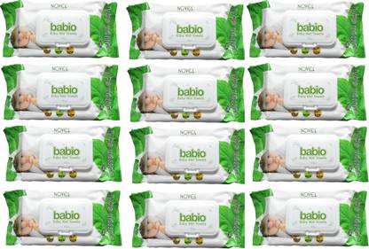 NOVEL BABY WIPES BABIO (80 WIPES/PKT) - 12 PACKETS