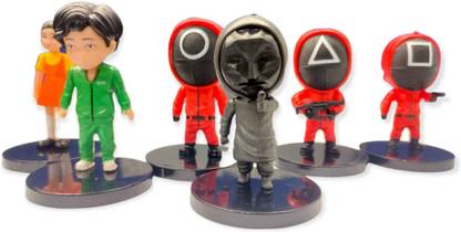 RVM Toys Squid Game Set of 6 Action Figure Toy Set for Car Dashboard & Office Table