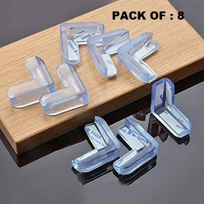 primil Child Safety Silicon Corner, Guard Edge Protector With Adhesive Tape- Pack Of 8