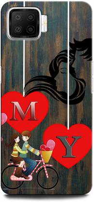 ORBIQE Back Cover for OPPO F17 2095 MY, M LOVE Y, Y LOVE M, M LETTER, Y LETTER, MY NAME