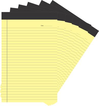 twinster 6 Pcs Yellow NotePad,Perfect Writing Notes,Premium Paper Ruled Rough NotePads, A4 Note Pad Ruled 50 Pages
