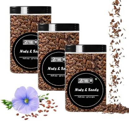 indostore99 Lemon Roasted Flax Seeds, Alsi Seed, Heart Healthy Assorted Seeds & Nuts Brown Flax Seeds