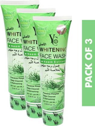 YC Whitening Neem Extract, Prevents Pimples, 100ml each, PACK OF 3 Face Wash