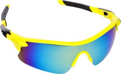Cereto Neon & Black Sports Googles Mirrored UV Protection For Boys eon & Black Cricket Goggles