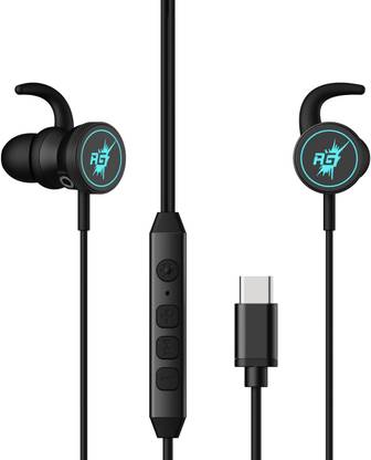 Redgear CEB-150 Gaming Earphones with RGB LEDs, Detachable Type-C Interface Wired Gaming