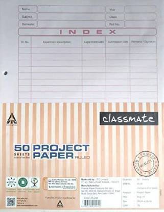 Classmate A4 70gsm Project Paper Both Side Ruled (Pack of 200) Ruled A4 70 gsm A4 paper