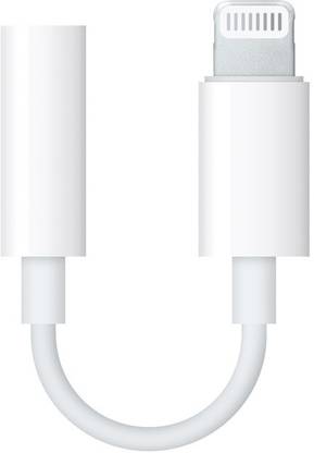 Crystonics White Lightning to 3.5mm Headphone Jack Adapter Phone Converter
