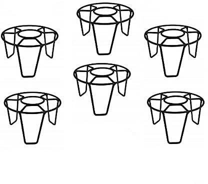 Matric House O-Type Rust Free Iron Indoor/Outdoor Flower Pot Stand - Set of 6 | Plant Container Set