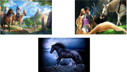 Disney Princess 'Rapunzel' - Creatick Studio Design|Set Of 3 Posters | Unframed (30 Cm X 45 Cm)DD151 Photographic Paper