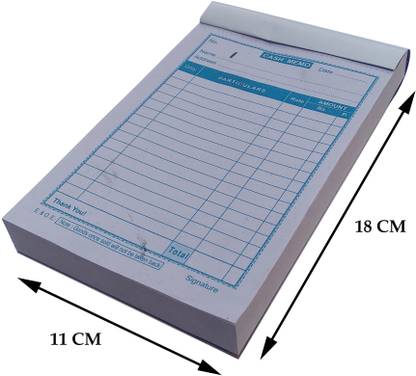 Accounts Cash Memo 100 +100 Pages ( 18X11 CM ) Cash Memo 100 Pages ( 18X11 CM ) 1-Part Cash Memo