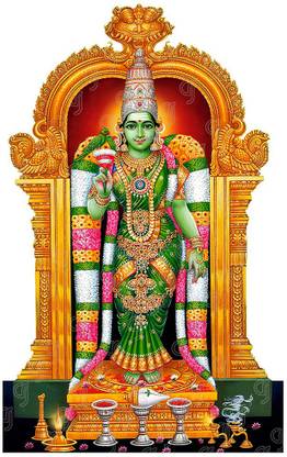 Giriram Photos Sri Meenakshi Amman Large Size (12" x 8" Inches) Photo Cutout Religious Frame