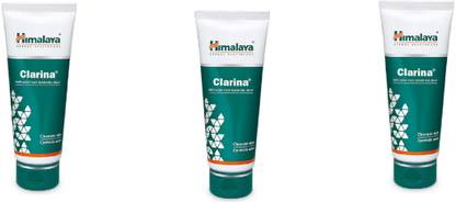 HIMALAYA Clarina ANTI-ACNE FACE WASH GEL Cleanses skin, controls acne pack of 3 Face Wash