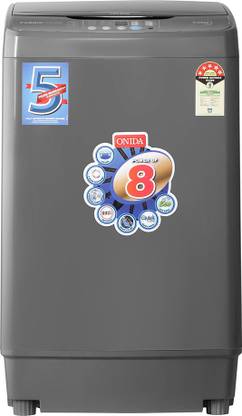 ONIDA 7 kg 5 star and With Crystal Drum Technology Fully Automatic Top Load Washing Machine Grey