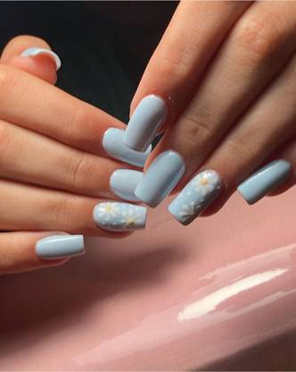The Unique Artificial nails Light blue