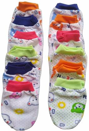 Happy Baby New Born Baby Cotton Housiry Mittens Set/Hand Gloves Age 0 to 6 Months,SET OF12)