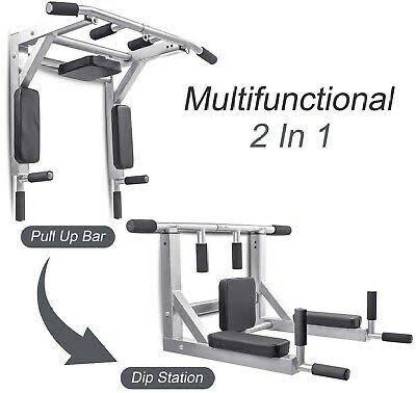 muscles & mind gym equipments 2 in 1 Wall mounted removable Chin up, Pull Up & Dips bar Multi-training Bar