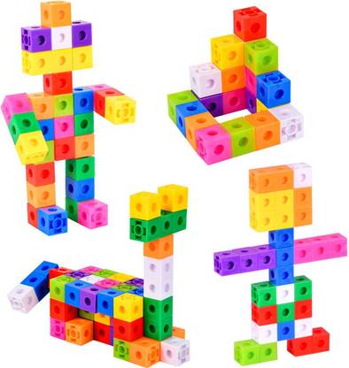 Pulsbery 100 Pcs/Set Infant Building Blocks Cube,Random Color