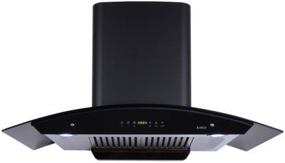 Elica WD 90 cm 1200 m3/hr Touch Control Baffle Filter Auto Clean Wall Mounted Black 1200 CMH Chimney