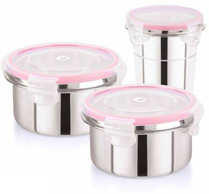 Lipsa Enterprise Steel Grocery Container  - 400 ml, 350 ml, 250 ml