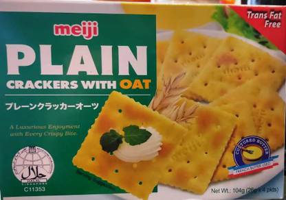 Meiji PLAIN CRACKERS WITH OAT (HALAL) Cream Cracker Biscuit