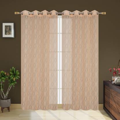 VeNom 213 cm (7 ft) Polyester Semi Transparent Shower Curtain (Pack Of 2)