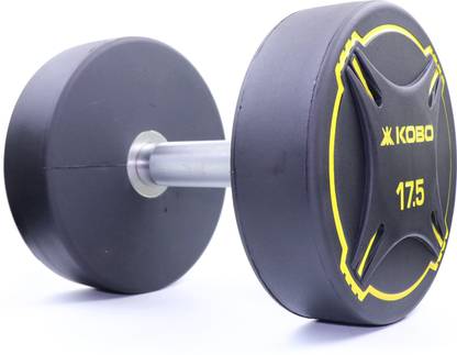 KOBO Professional TPU Dumbbell 17.5 Kg x 2 = 35 Kg (IMPORTED) Fixed Weight Dumbbell