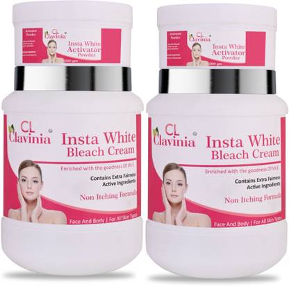 CLAVINIA Insta White Bleach Cream 1 kg with Activator x 4 (Pack Of 4)