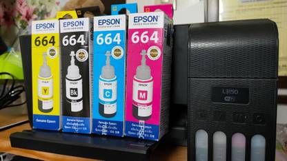 ORIGNL EPSON 664 FOR L510 Printer Black + Tri Color Combo Pack Ink Bottle